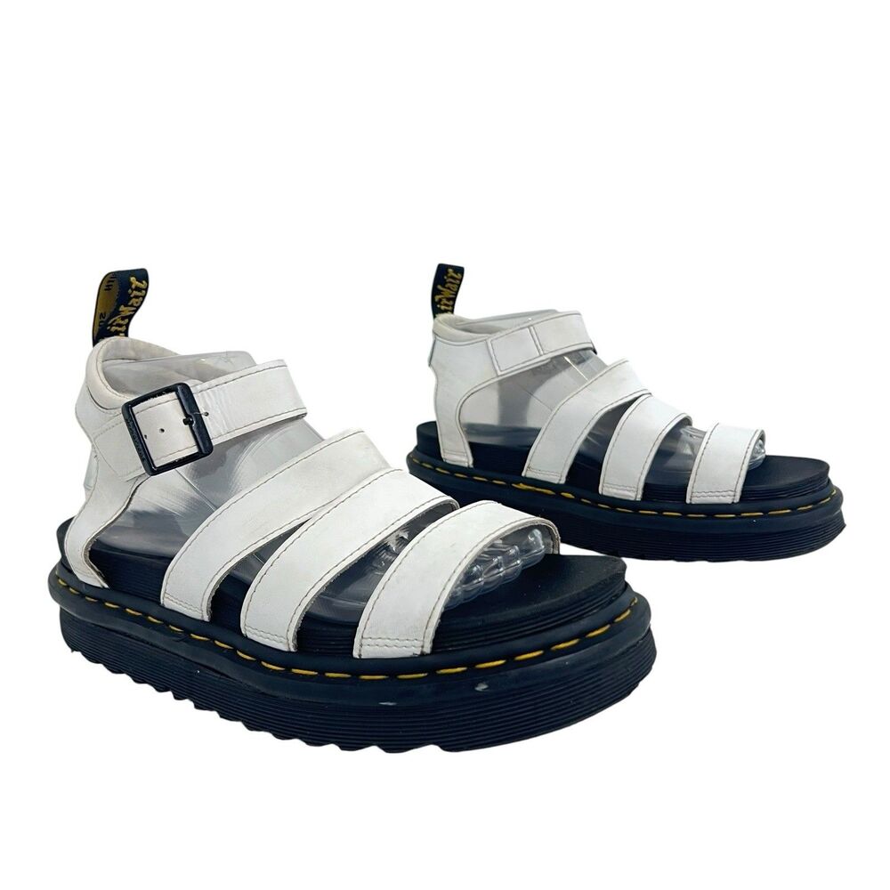 Dr Martens Blaire White Buckle Strap Gladiator Sandals Women's Size 9